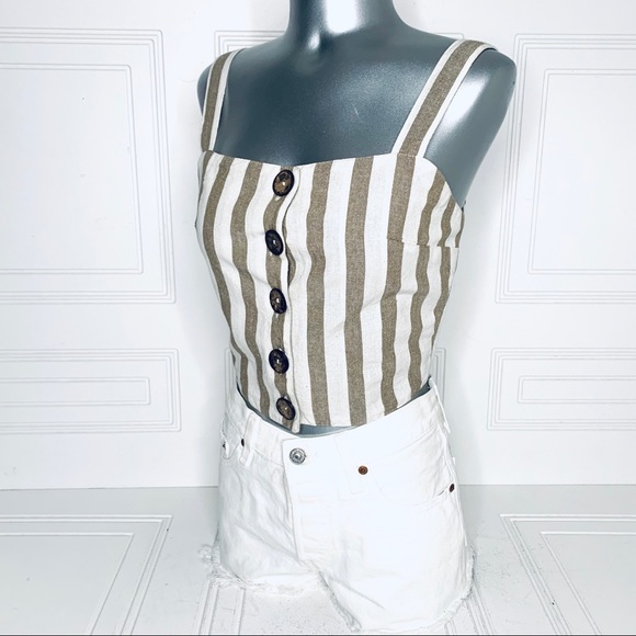 ALLURE CO. off white and tan crop top - Picture 3 of 5
